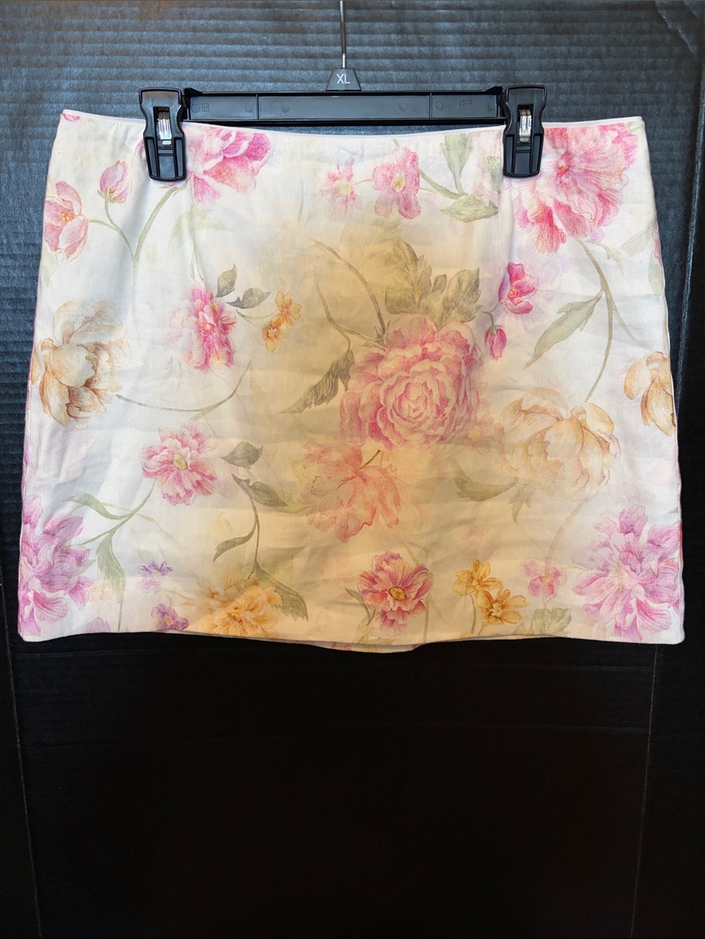 Antonio Melani Floral Pink Linen-Blend Mini Skirt